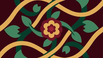 Elegant Floral Tapestry with Ornamental Woven Textile Pattern 2 vector