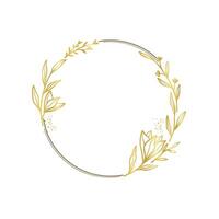 Sparkling and Elegant Gold Flower Circle Frame vector