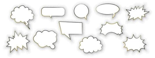 Modern speech bubble with halftone shadows. Emotional message with grunge texture. Dialogue box for comic books. Chat speech. illustration. vector