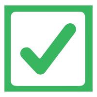 Green Checkmark Icon on White Background with Square Shape for Approval Symbol vector