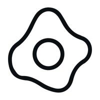 Simple Black and White Fried Egg Icon Minimalist Design with Bold Outline vector