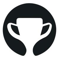 Minimalist Trophy Icon with Circular Background and Bold Contrast for Achievement and Victory Emblem vector