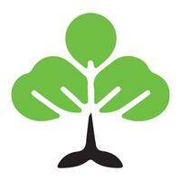 Minimalist Tree Logo with Green Leaves and Black Trunk for Eco-Friendly Branding vector