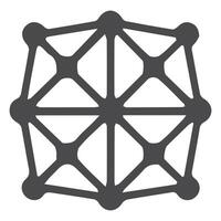 Geometric Black and White Network Structure with Symmetrical Design vector