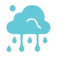Minimalist Turquoise Cloud with Rain Droplets Playful Weather Icon vector