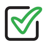 Minimalist Green Checkmark Icon with Square Border for Task Completion vector