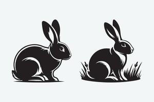 Rabbit silhouette and bunny design vector