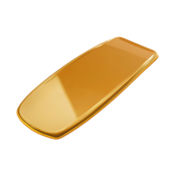 3D Reflective Gold Metal Element On Transparent Background png