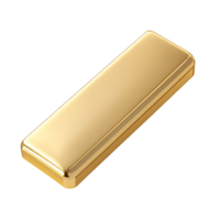 Realistic Golden Ingot Block On Transparent Background png
