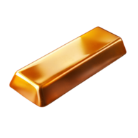 Shiny Gold Bullion Bar On Transparent Background png
