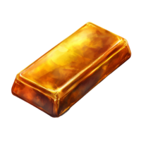 3D Gold Bar Ingot Isolated On Transparent Background png