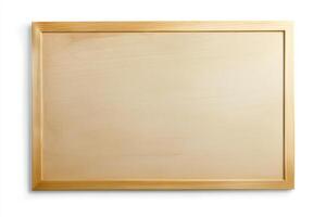 Wooden frame with blank space on white background photo
