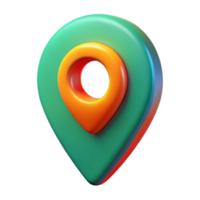 3D Map Pin Icon for Navigation and Location Services - Isolated Graphic Design Element png