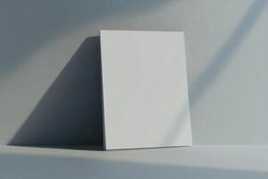 Blank flip chart illustrated in a clean and minimalistic concept for brainstorming and presentations photo