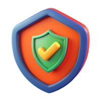 Secure Your Data with 3D Realistic Shield Security Checkmark Icon - Protection Concept png