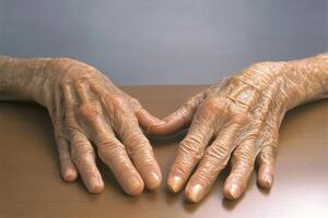 Hands of an elderly woman photo