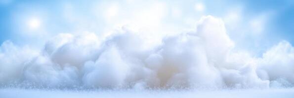 Captivating beauty of soft fluffy clouds under a bright blue sky creating a sense of calm and freedom photo