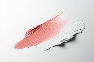Creative lipstick smear on a pristine white background highlighting beauty and expression photo