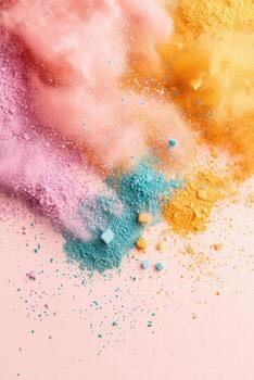 Digital streams collide, showcasing challenges of technology integration with vibrant colors and abstract elements photo