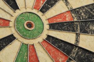 High quality isolated dartboard showcasing vibrant colors and sharp details against a clean white backdrop photo