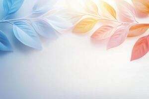 Vibrant overlapping botanical shapes and lines creating an abstract nature-inspired background with delicate hues photo