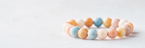 Colorful bracelet showcasing playful beads against a light backdrop capturing charm and vibrancy in design photo