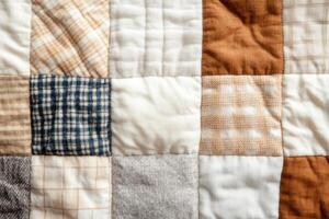 Cozy layers of warmth and nostalgia created with various quilt patterns bringing comfort to any space photo