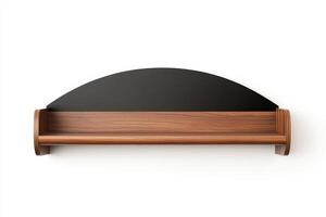 Wall-mounted shelf with modern design and clean aesthetic on white background photo