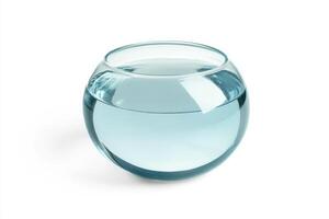 Refreshing cucumber water in a glass bowl with clear liquid on a white background photo