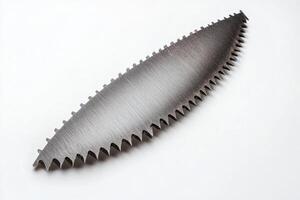 High quality saw blade isolated on a white background providing sharp details and realistic lighting photo