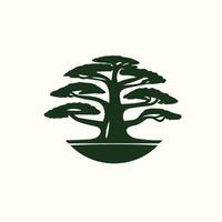 A green tree logo with a white background vector