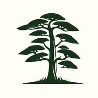 A stylized tree with leaves on it vector