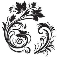 a floral design with leaves and vines design vector