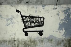 Creative depiction of an empty online shopping cart representing e-commerce scams and consumer losses photo