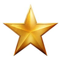 Golden star icon on transparent background symbolizing achievement and prestige png
