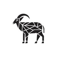 a black goat with geometric shapes on it vector
