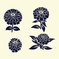 Four different types of flowers are shown in this image vector