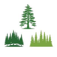 Pine trees icon set vector