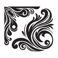 a black and white design with swirls and swirls vector