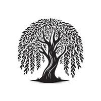 willow tree illustration design on a white background vector