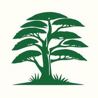 A green tree with leaves on it vector