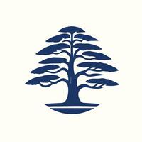 A stylized tree with a blue background vector