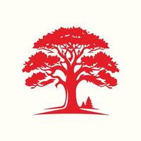 The logo for the company is red and has a tree vector