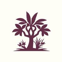 A palm tree with leaves and branches on it vector