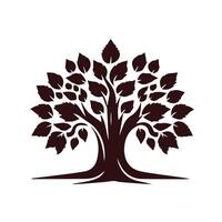 A tree with leaves on it is shown in this image vector