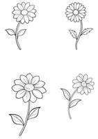 Spring Themed Flower Coloring Page Simple and Fun Printable for Relaxation vector