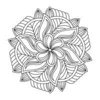 Mandala pattern or Simple Floral Ideas design for Coloring book page vector