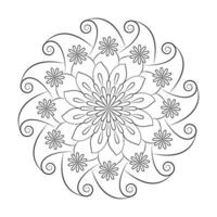 Simple rotate mandala design for coloring book vector
