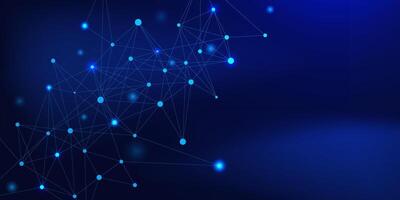 Abstract net global network connection. Social network communication with connecting dots and lines vector