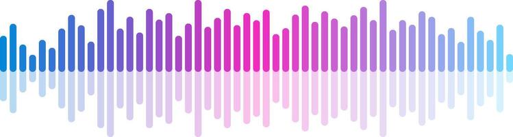 Digital EQ music equalizer and gradient sound wave design isolated on white vector